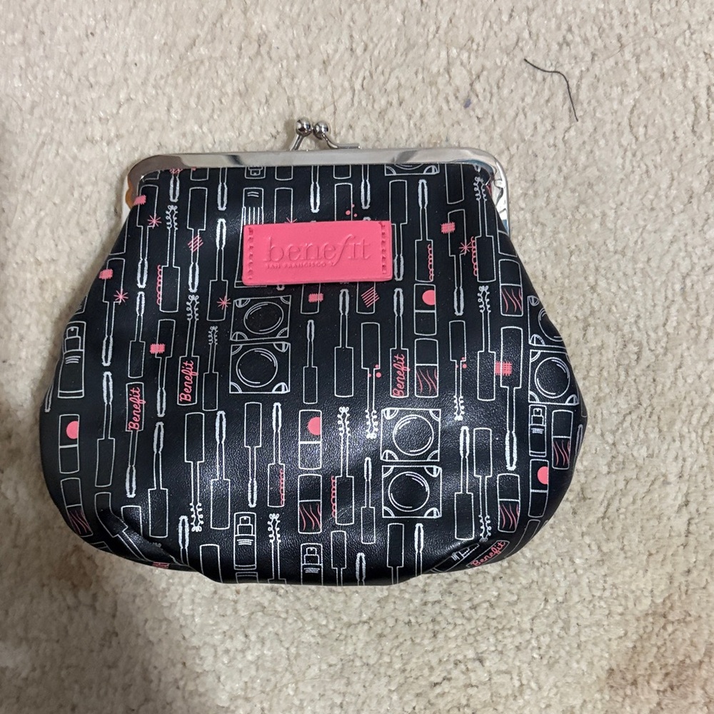 Benefit Black and Pink Cosmetic Bag